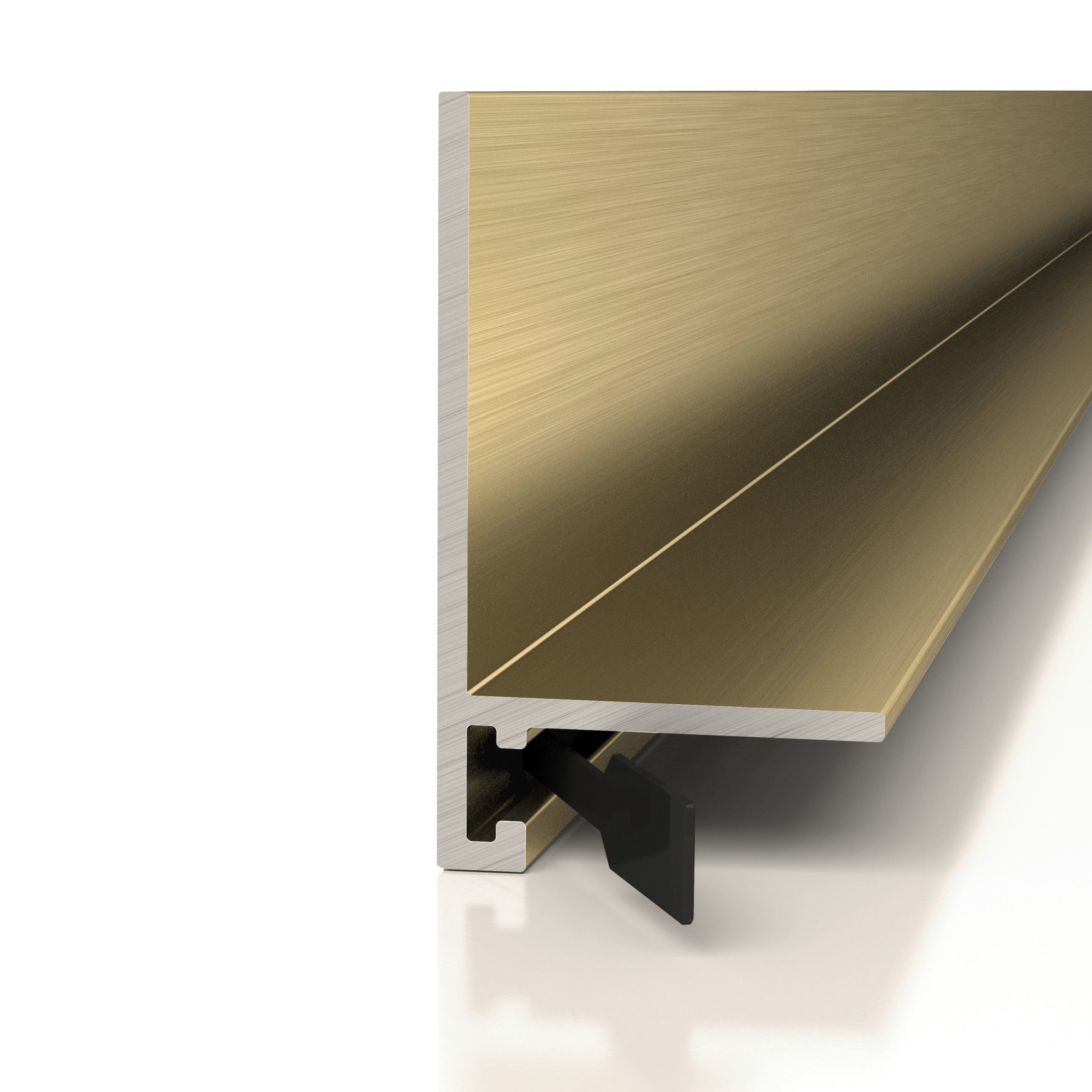 Микроплинтус алюминиевый Decaro ML15A Brass Brush Латунный браш 2000×26×15 Микроплинтус алюминиевый Decaro ML15A Brass Brush Латунный браш 2000×26×15